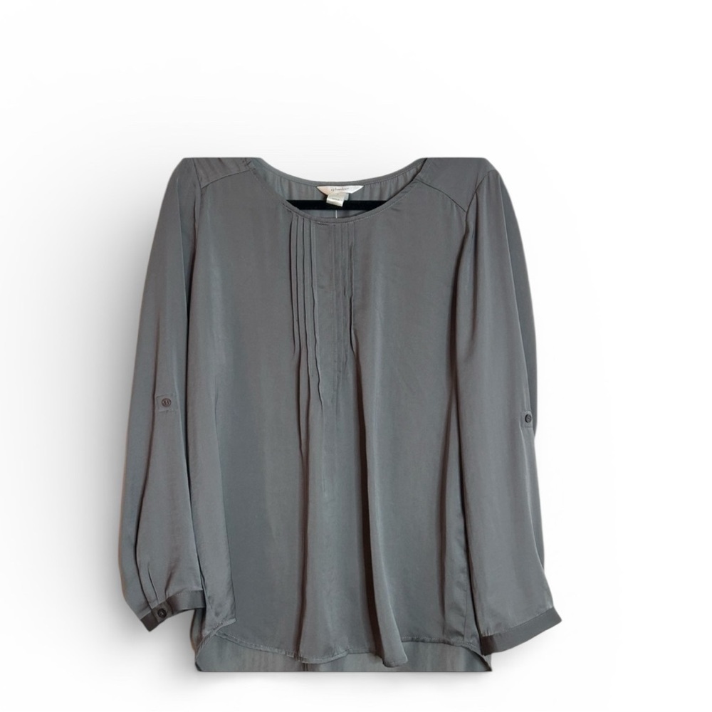 Classic NWT Grey blouse CJ Banks SIZE 14W office business casual staple piece